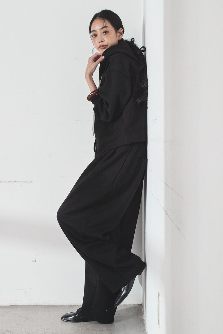 [SET]スウェットドルマンジップフードパーカー+スウェットコクーンイージーパンツ(2set)