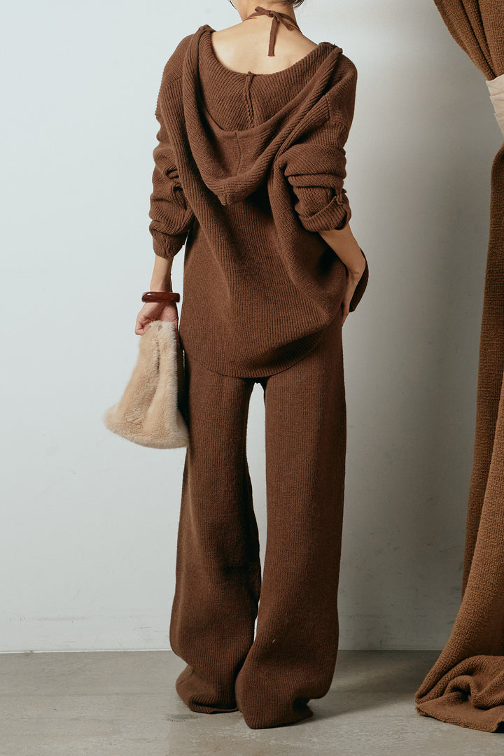 [SET]ホルターネックケーブルニットSETUP