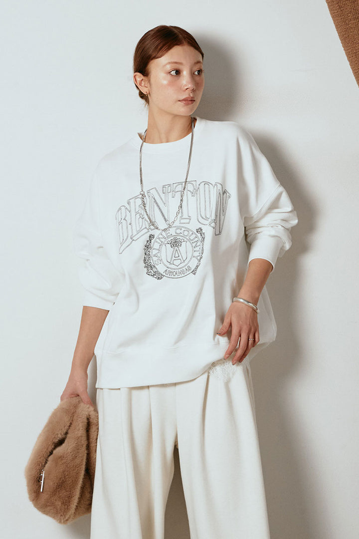 [SET]フロントロゴスウェットプルオーバー+カップ付きレースドッキングキャミソール(2set)