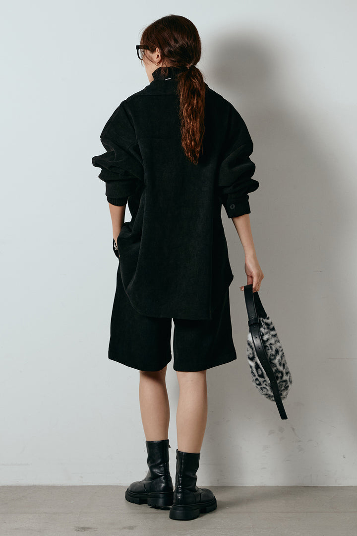 [SET]襟付きコーデュロイポケットシャツ+リラックスコーデュロイハーフパンツ(2set)