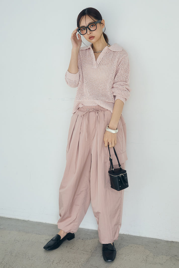 [SET]ミックスメッシュポロニット+撥水ジョガーパンツ(2set)