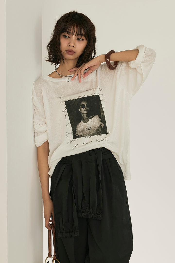 [SET]ヴィンテージグラフィックロンT+合繊ツイルスタンドウエスト巻きジョガーパンツ(2set)