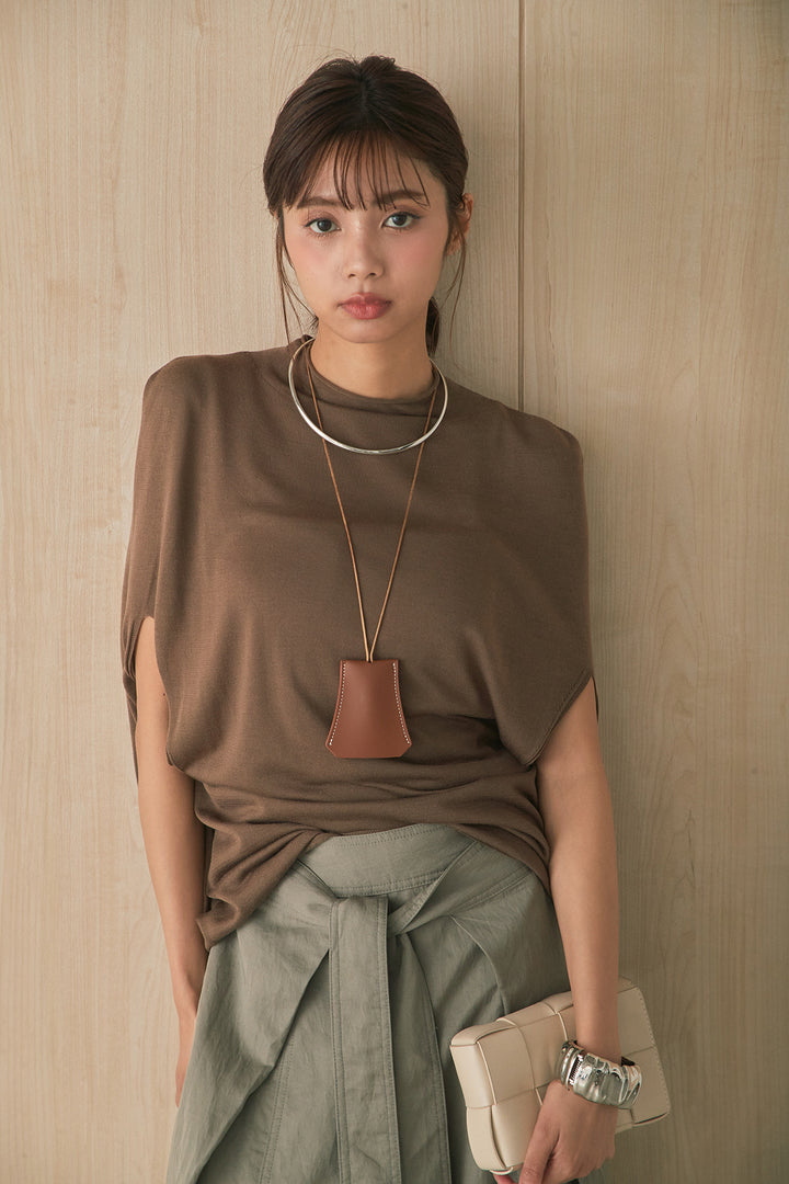 [SET]ドルマンシルエットニットトップス+前結びタックワイドパンツ(2set)