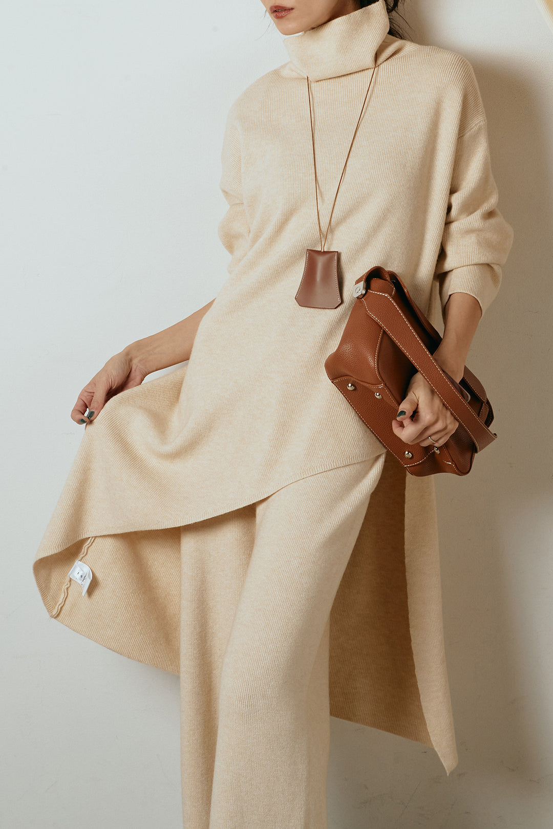 [SET]裾アシンメトリーニットSETUP