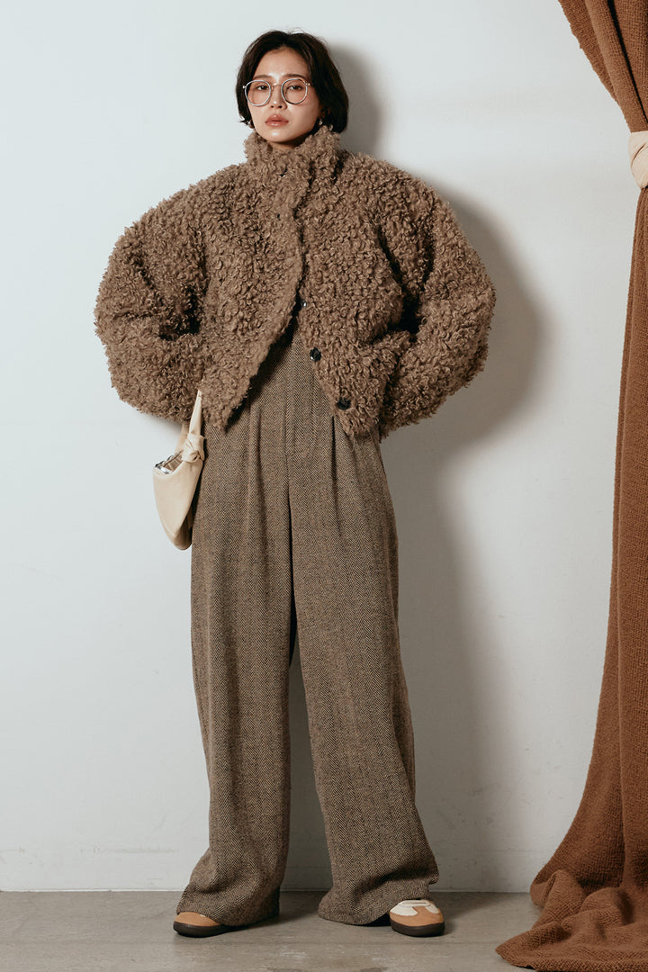 [SET]プードルファーミドルジャケット+クラシックヘリンボーンサロペット(2set)