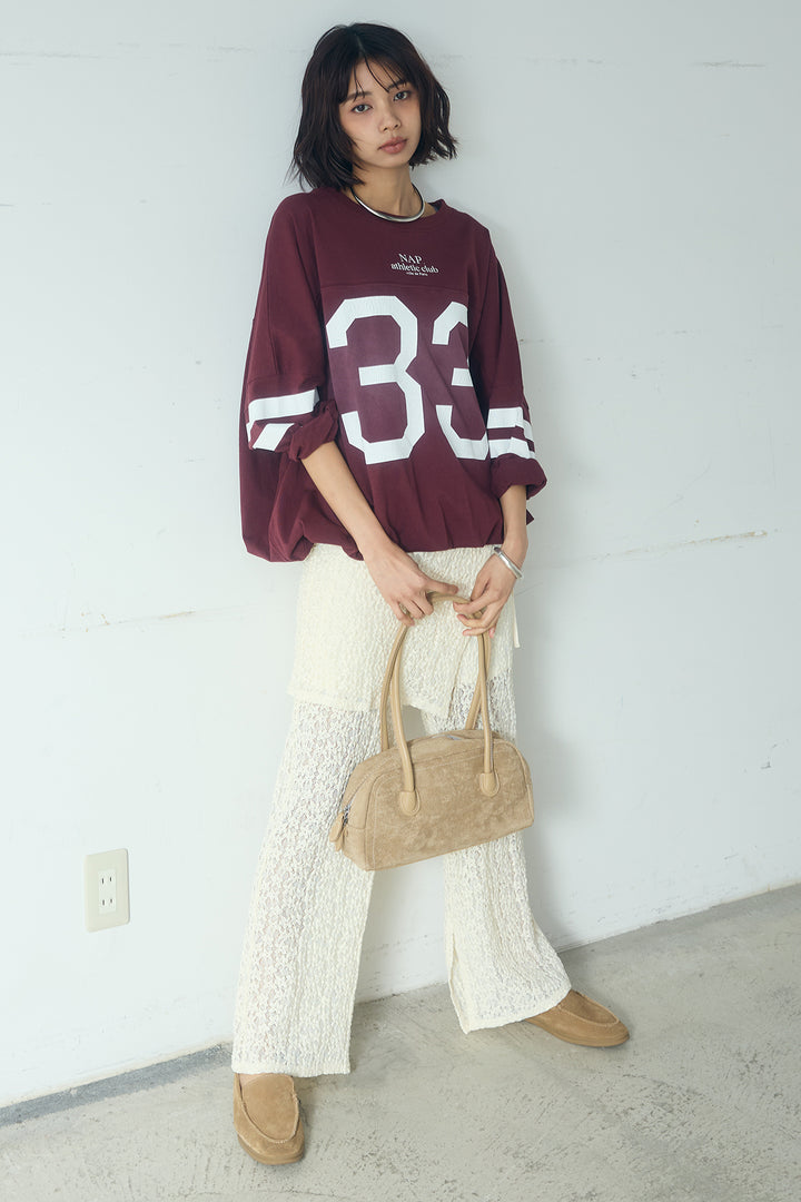 [SET]裾ドロストナンバービッグTシャツ+ストレッチレースパンツ＆ラップスカートセット(2set)