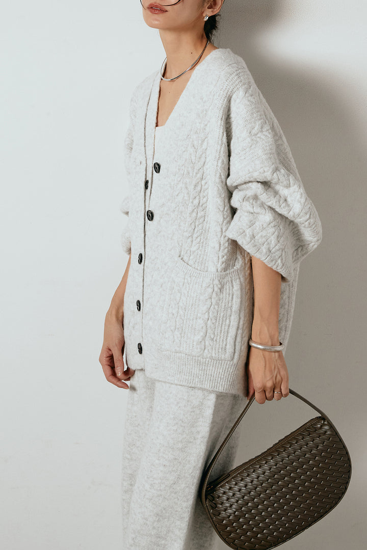 [SET]3ピースフロントボタンニットSETUP