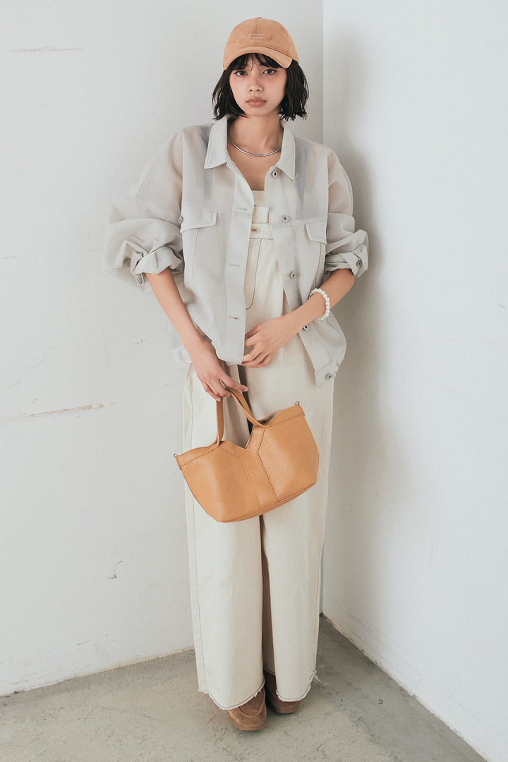 [SET]シアーダンボールサイドドロストジャケット+綿ツイルアシメサロペット(2set)