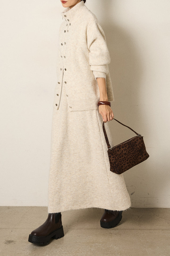 [SET]ハイネックメタルプレートニットスカートSETUP