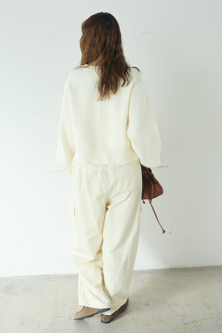 [SET]スポンディッシュBIGボタンクルーネックカーディガン+撥水ジョガーパンツ(2set)