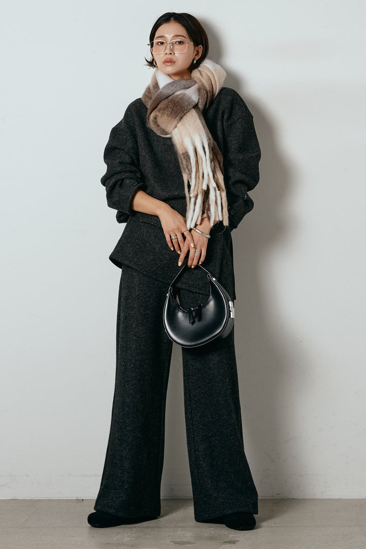 [SET]チェックマフラー付きニットSETUP