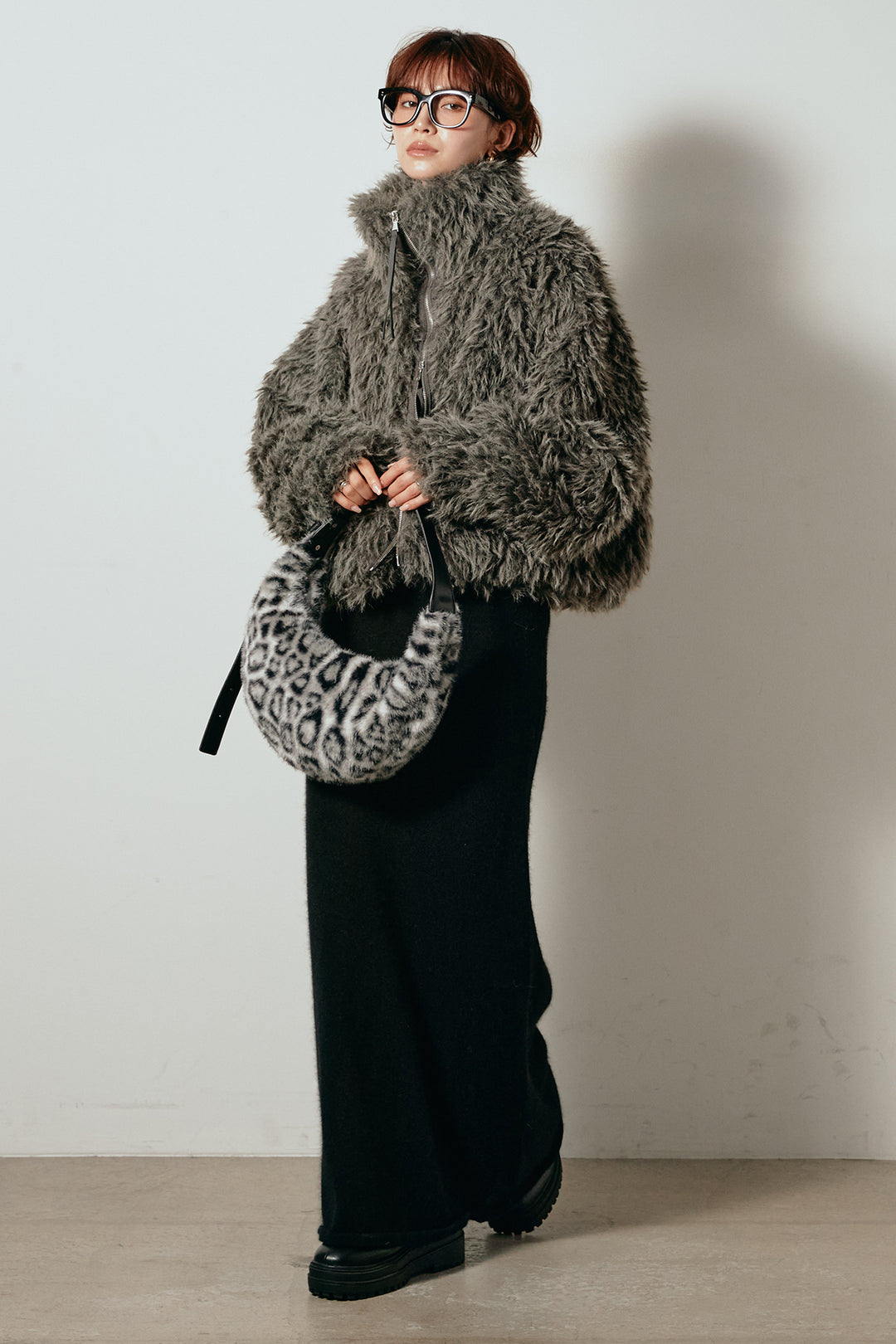 ミックスシープファースタンドブルゾン