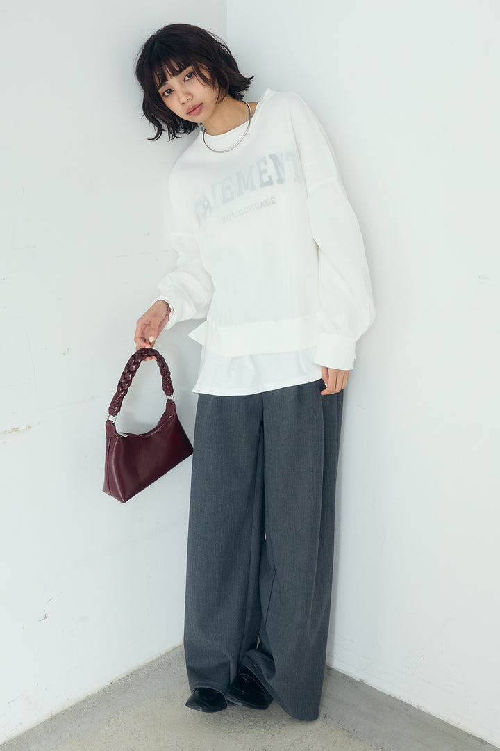 [SET]クリアダンボールプルオーバー+斜めボタンタック入りスラックス+フロントロゴビッグプルオーバー(3set)