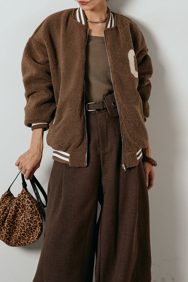 [SET]ロゴスタジャンボアブルゾン+ポーチベルト付きカーブパンツ(2set)