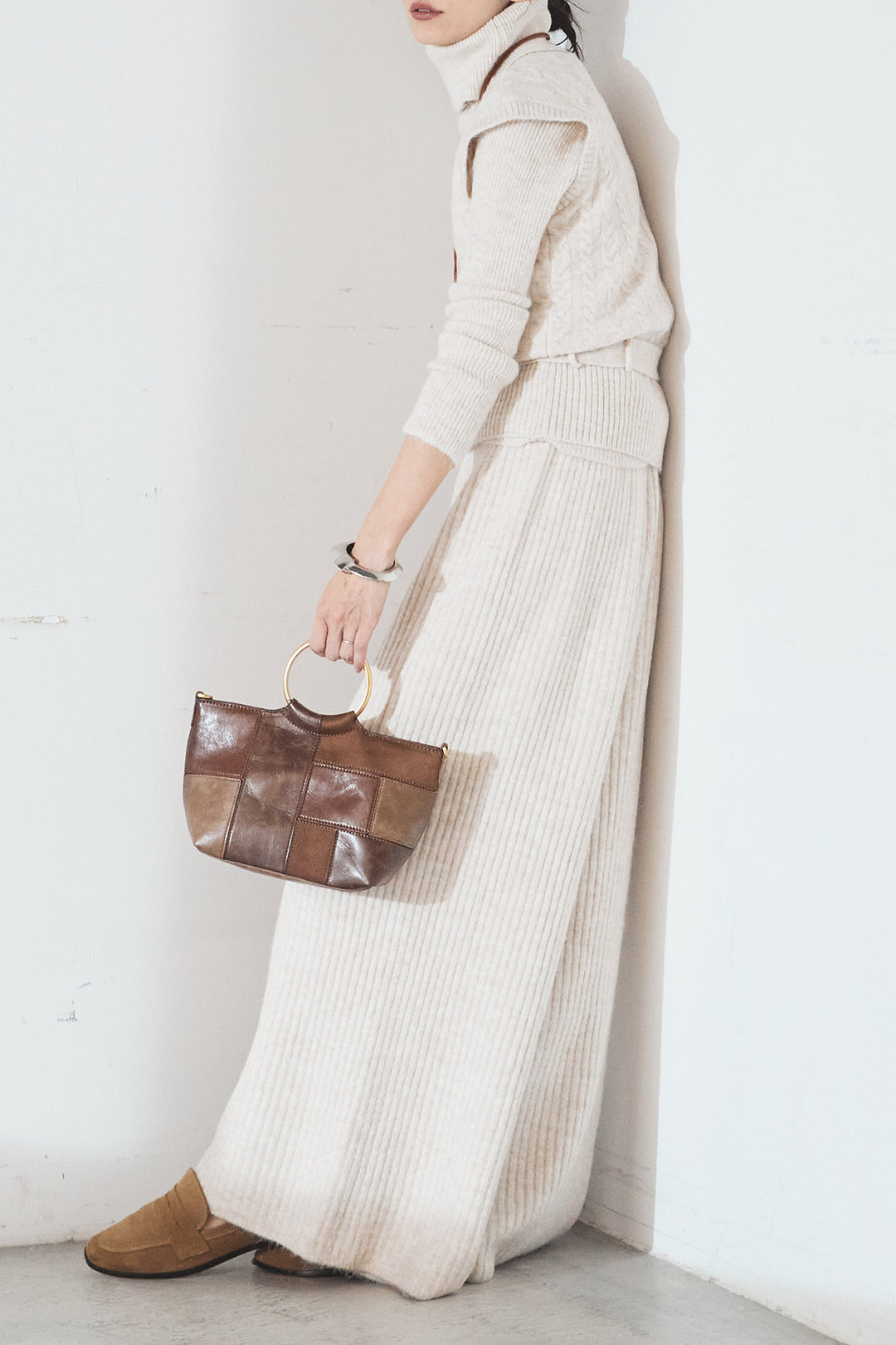 [SET]3ピースハイネックニットベストSETUP