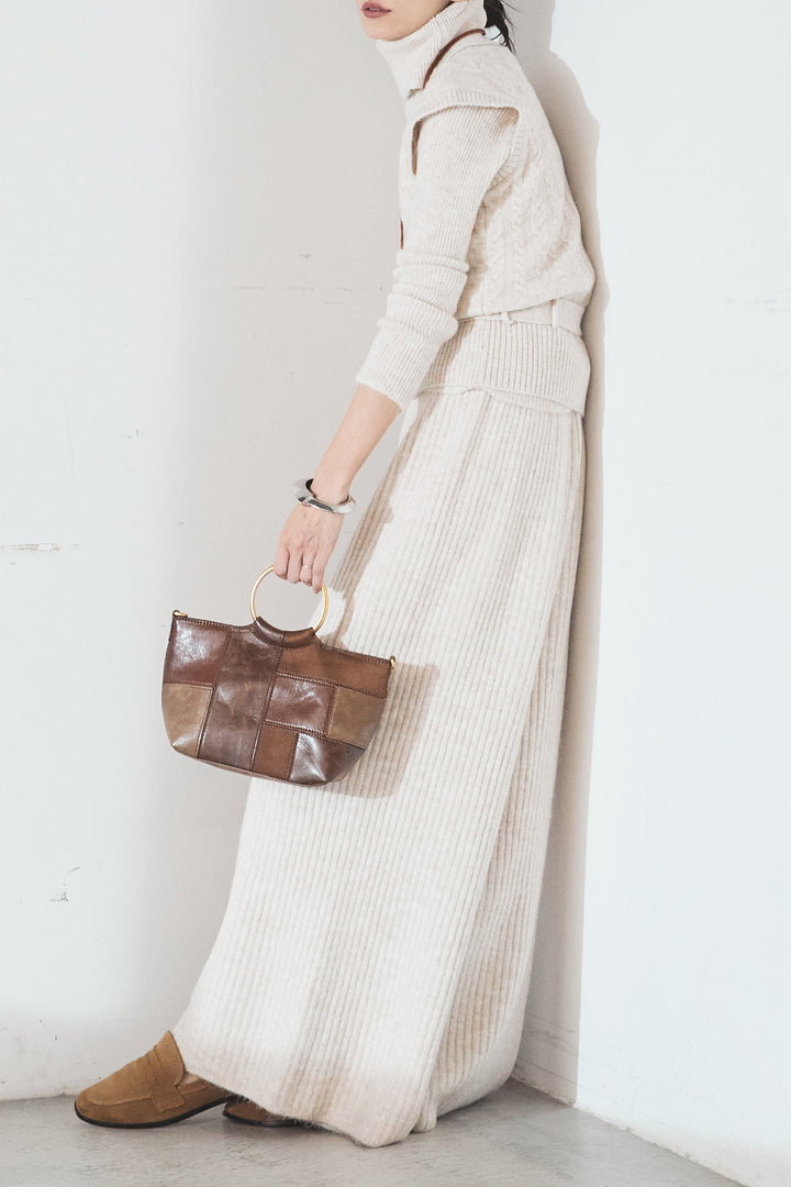 [SET]3ピースハイネックニットベストSETUP