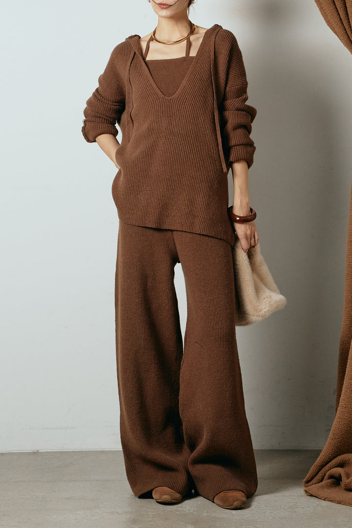 [SET]ホルターネックケーブルニットSETUP