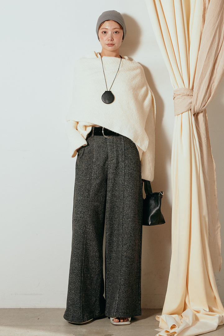 【着回しセット】[SET]ケープデザインリブニットトップス+ケープデザインリブニットトップス(2set)