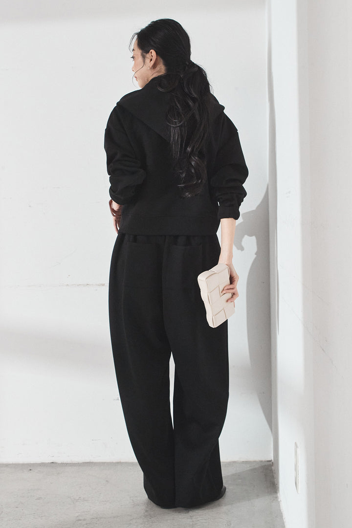 [SET]スウェットドルマンジップフードパーカー+スウェットコクーンイージーパンツ(2set)