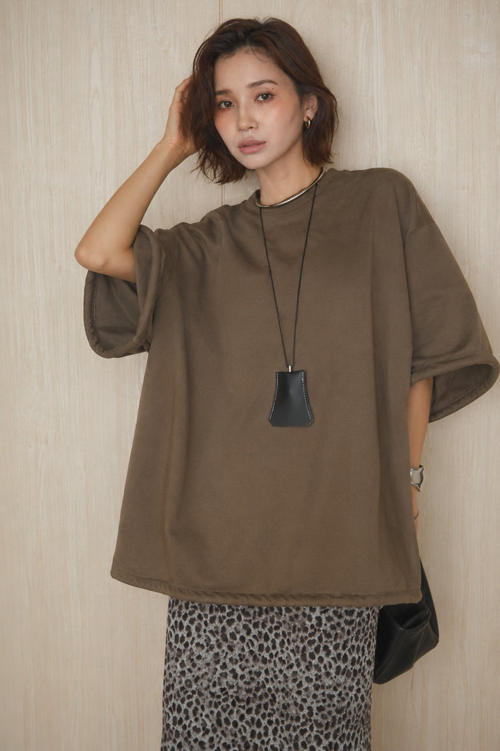 [SET]バックワンポイントデザインオーバーTシャツ+リラックスレオパードナロースカート(2set)