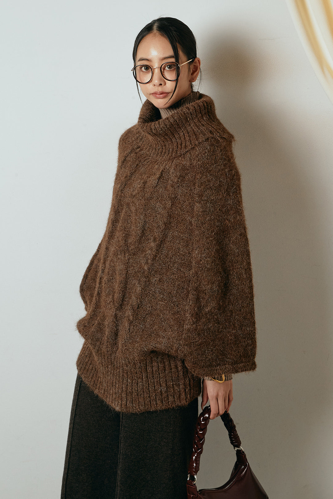 [SET]起毛ミディアムスリーブニットトップス+センターラインニットパンツ(2set)