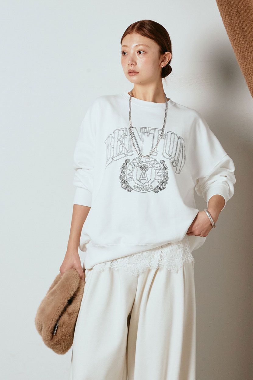 [SET]フロントロゴスウェットプルオーバー+カップ付きレースドッキングキャミソール(2set)