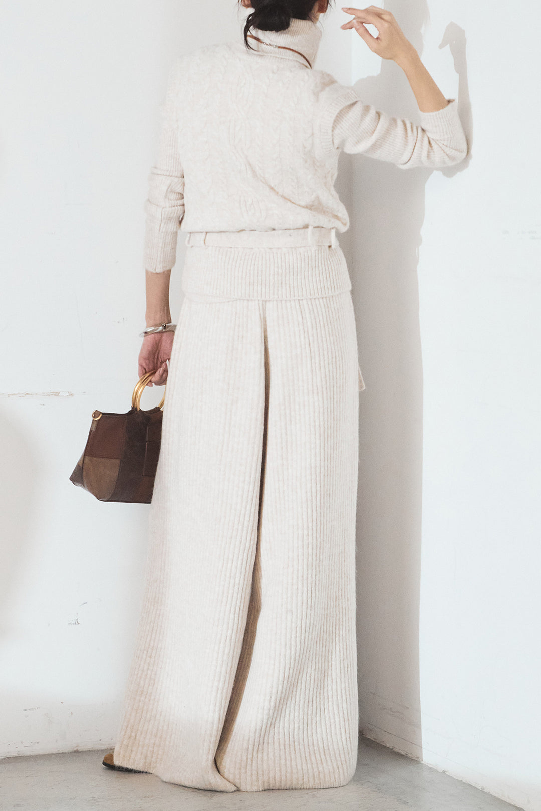 [SET]3ピースハイネックニットベストSETUP