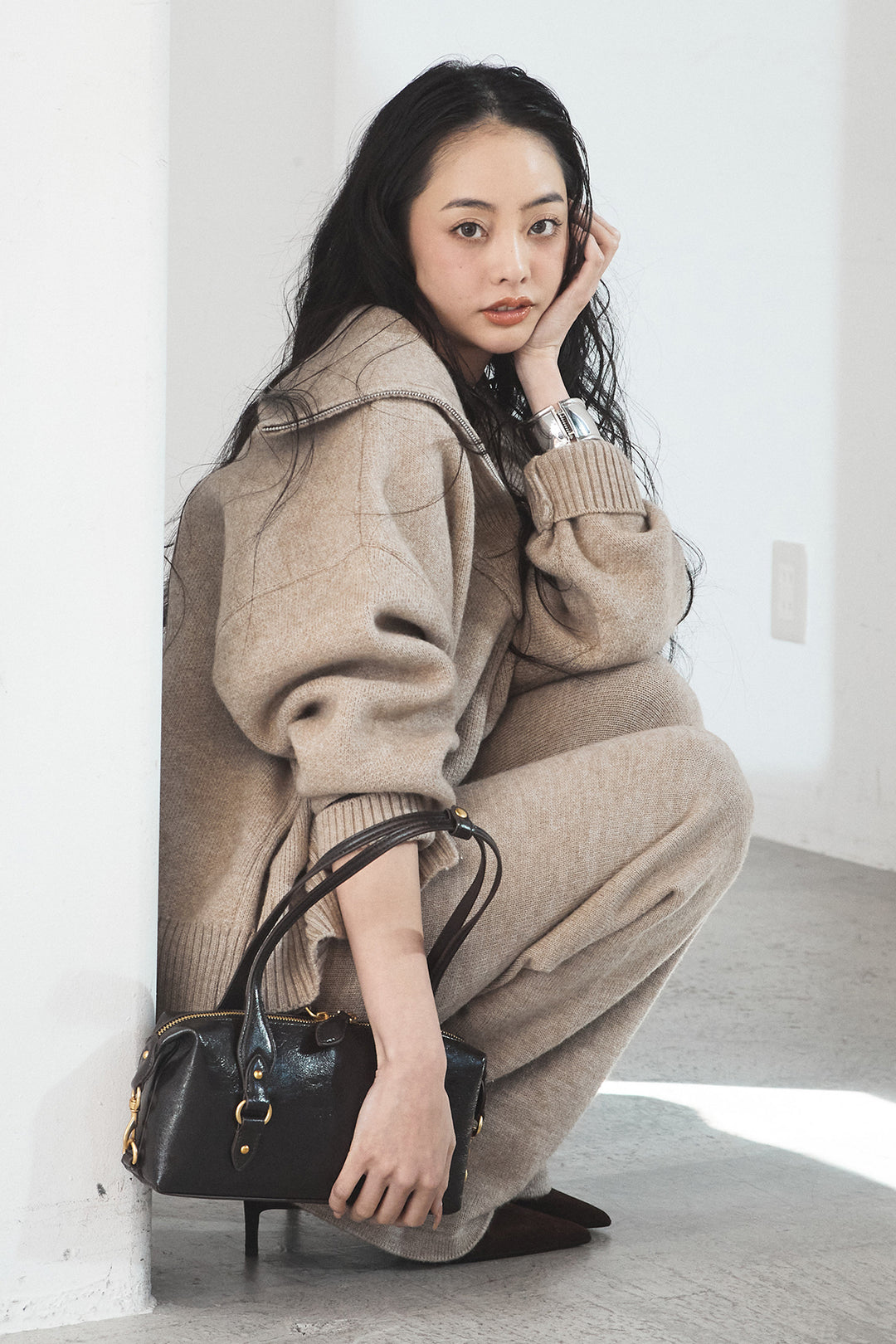 [SET]ビッグカラーダブルジップニットSETUP