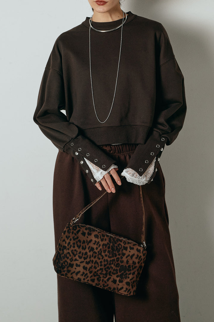 [SET]裏毛バックオープンプルオーバー+ストレッチレースクルーネックインナー(2set)