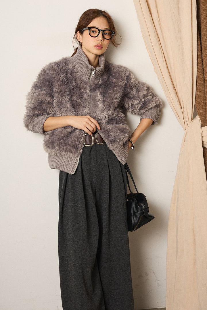 ハイネックボアブルゾン