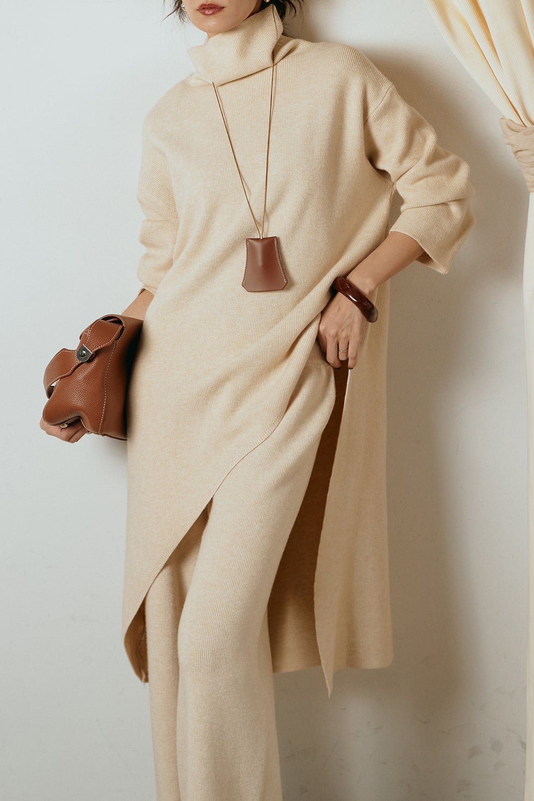 [SET]裾アシンメトリーニットSETUP