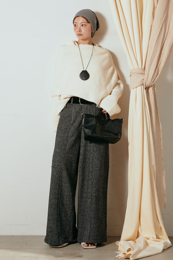 【着回しセット】[SET]ケープデザインリブニットトップス+ケープデザインリブニットトップス(2set)