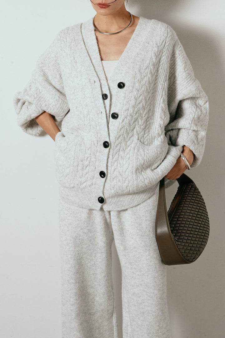 [SET]3ピースフロントボタンニットSETUP