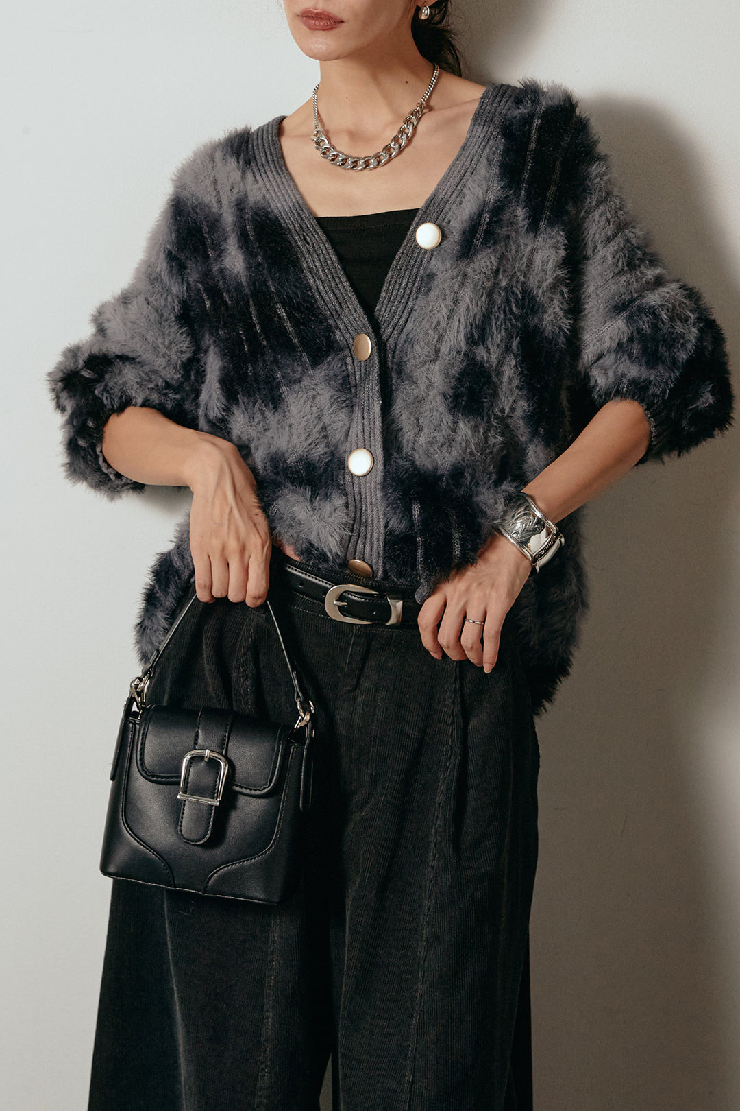 【着回しセット】[SET]タイダイ柄シャギーニットカーディガン+タイダイ柄シャギーニットカーディガン(2set)