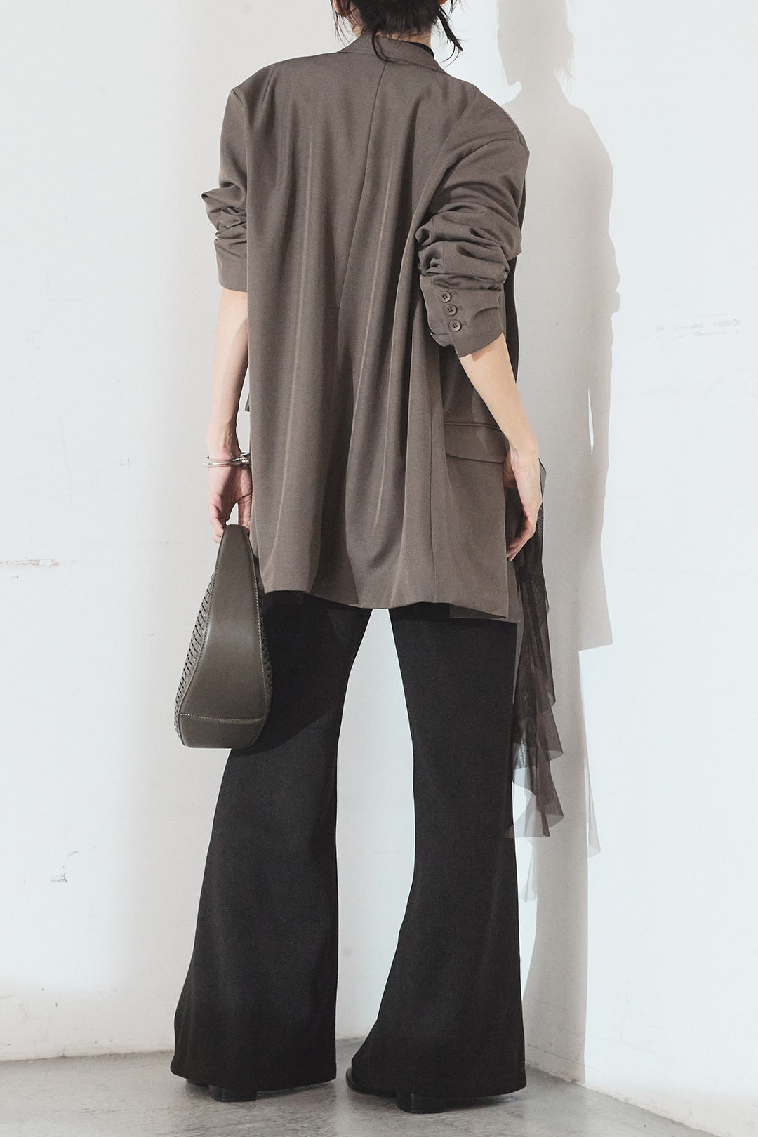 [SET]ルーズシルエットダブルテーラードジャケット+ストレッチロングTシャツ(2set)