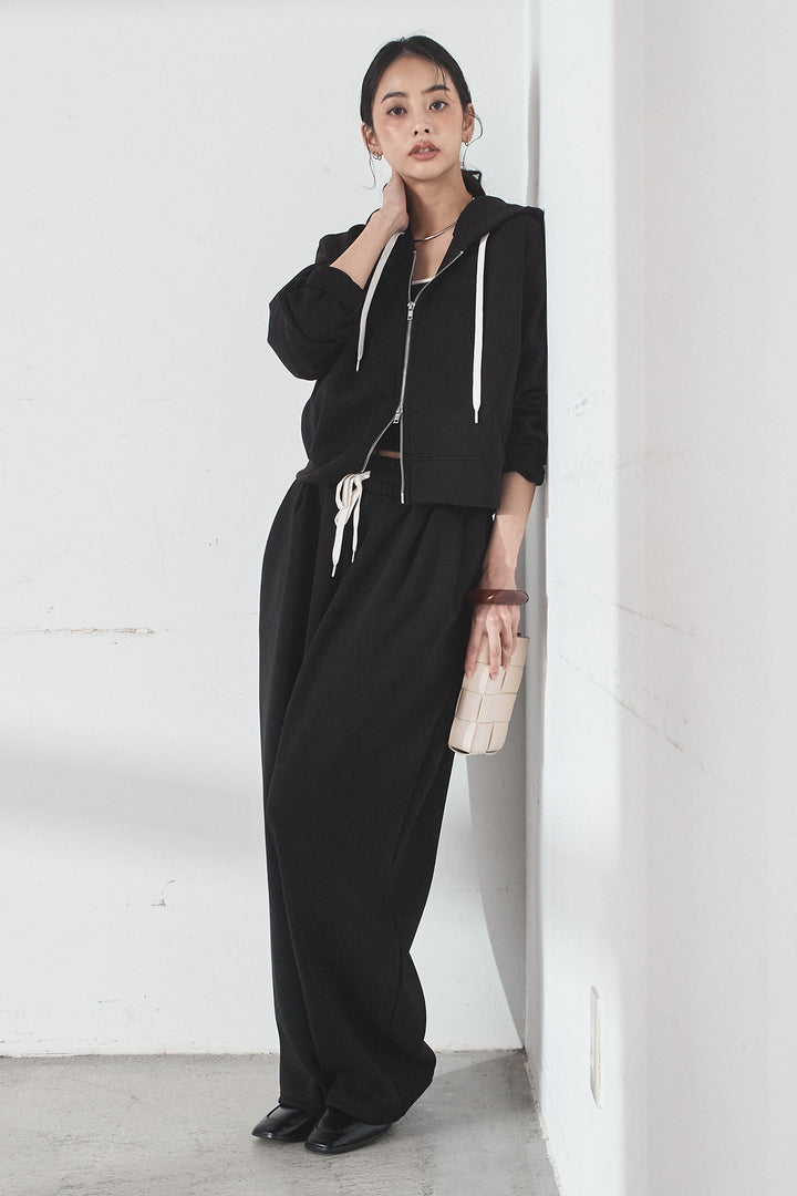 [SET]スウェットドルマンジップフードパーカー+スウェットコクーンイージーパンツ(2set)