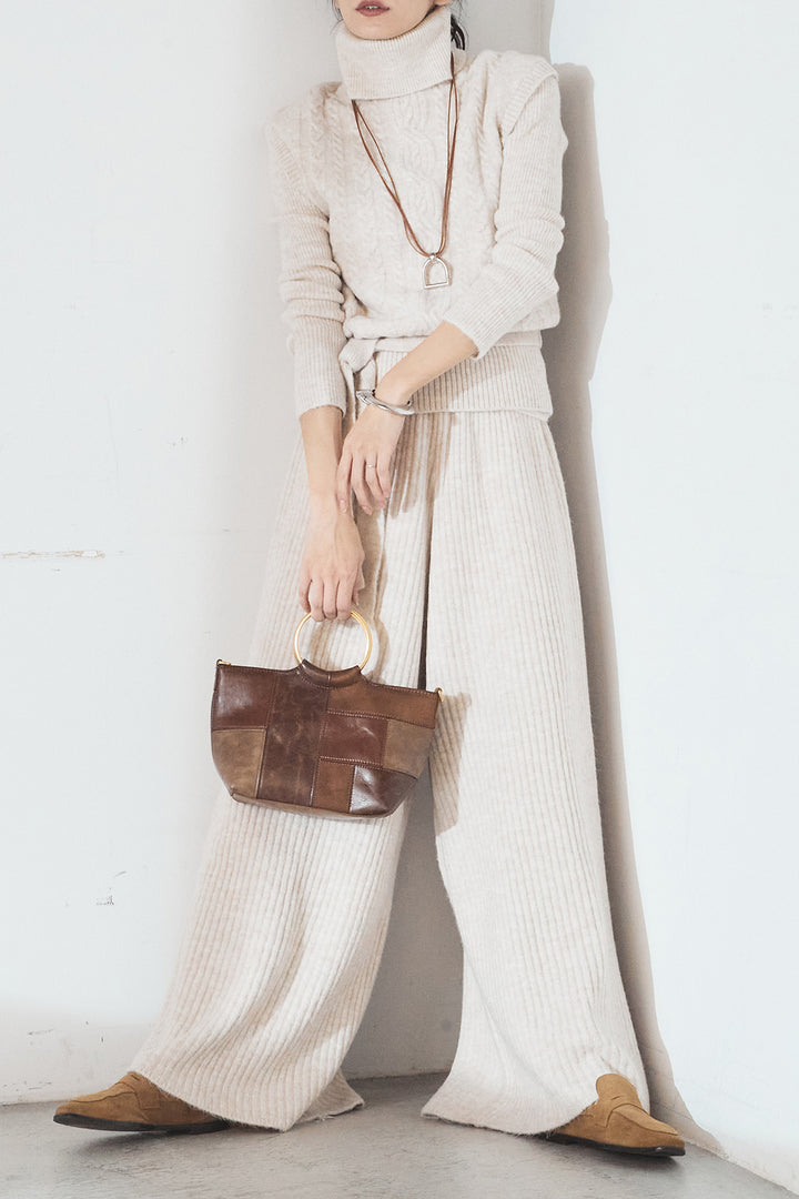 [SET]3ピースハイネックニットベストSETUP