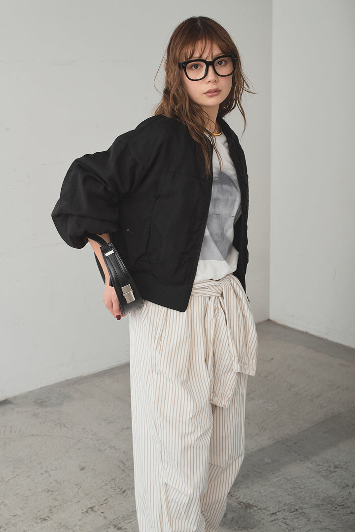 [SET]長袖アソートフォトTシャツ+ストライプウエスト巻きジョガーパンツ(2set)