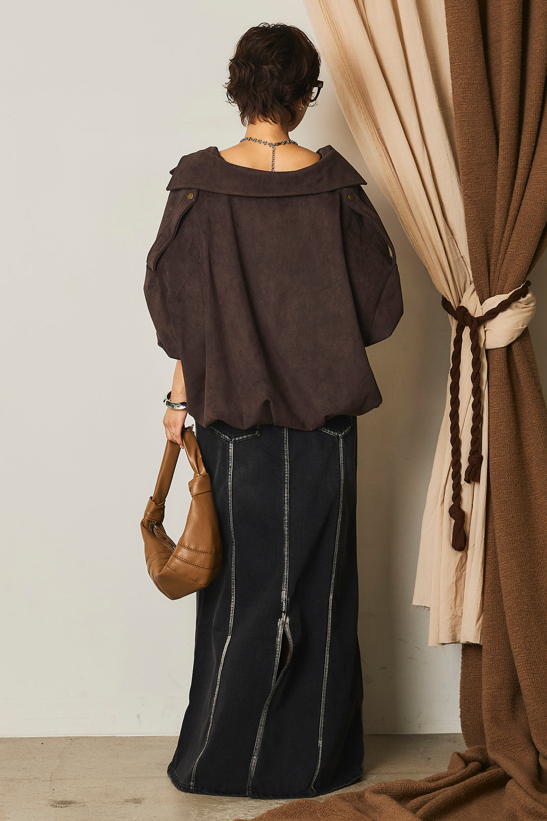 【即納】バルーンシルエットフェイクスエードブルゾン