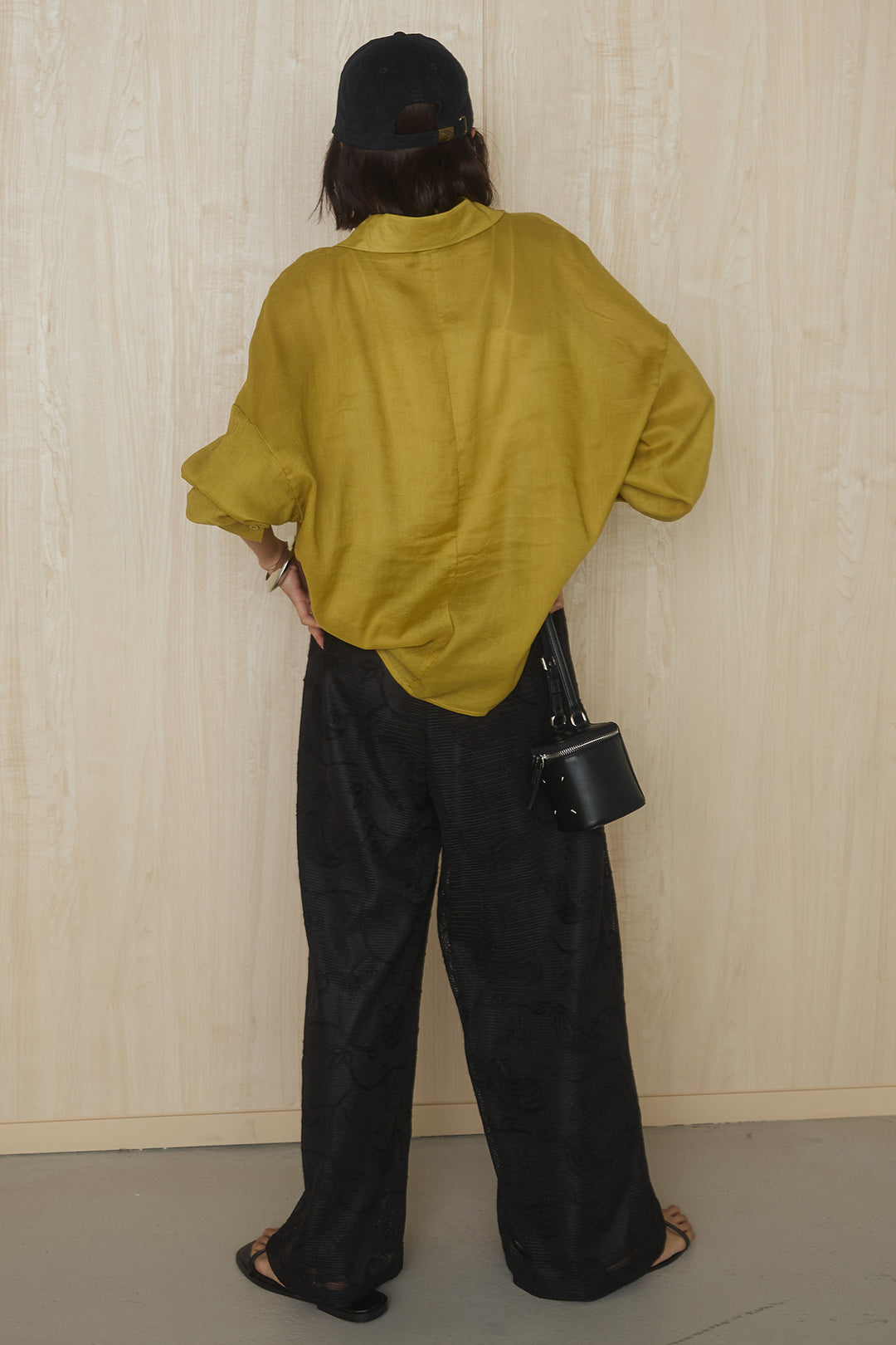 [SET]襟付きボタンブラウス+レースタックストレートワイドパンツ(2set)