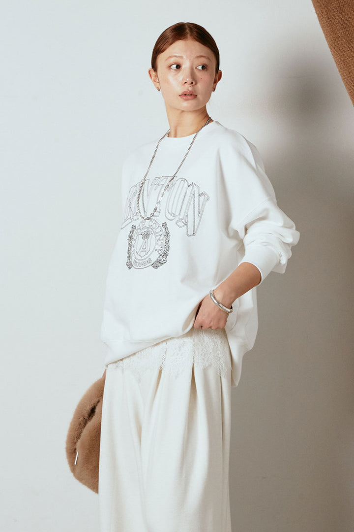 [SET]フロントロゴスウェットプルオーバー+カップ付きレースドッキングキャミソール(2set)