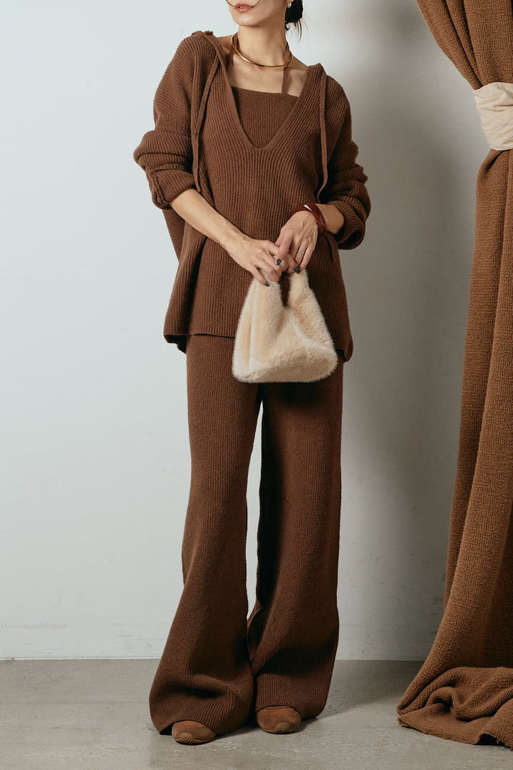 [SET]ホルターネックケーブルニットSETUP