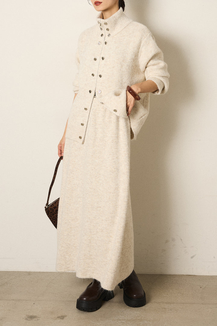 [SET]ハイネックメタルプレートニットスカートSETUP