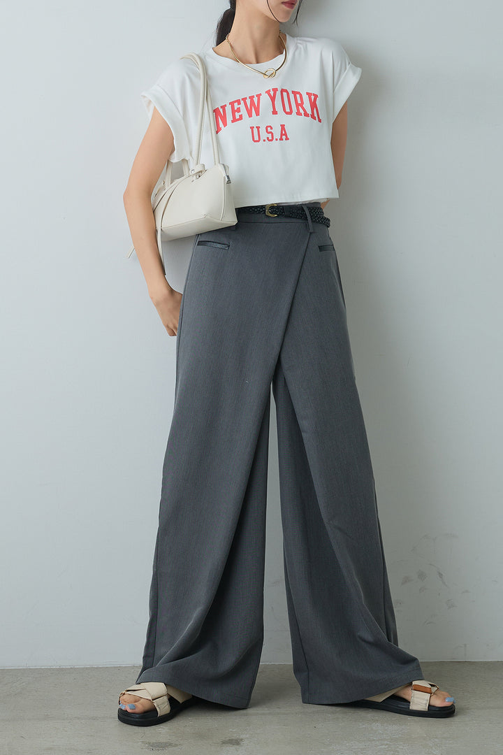[着回しセット]ショート丈NEWYORKロゴTシャツ+ショート丈NEWYORKロゴTシャツ(2set)