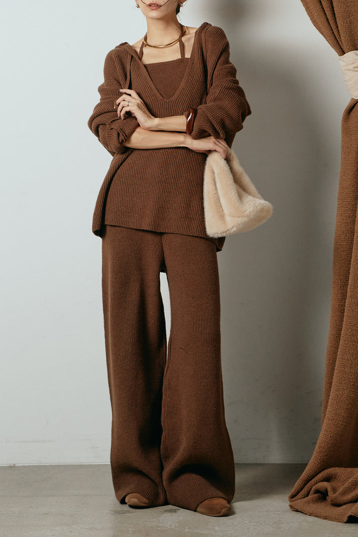 [SET]ホルターネックケーブルニットSETUP