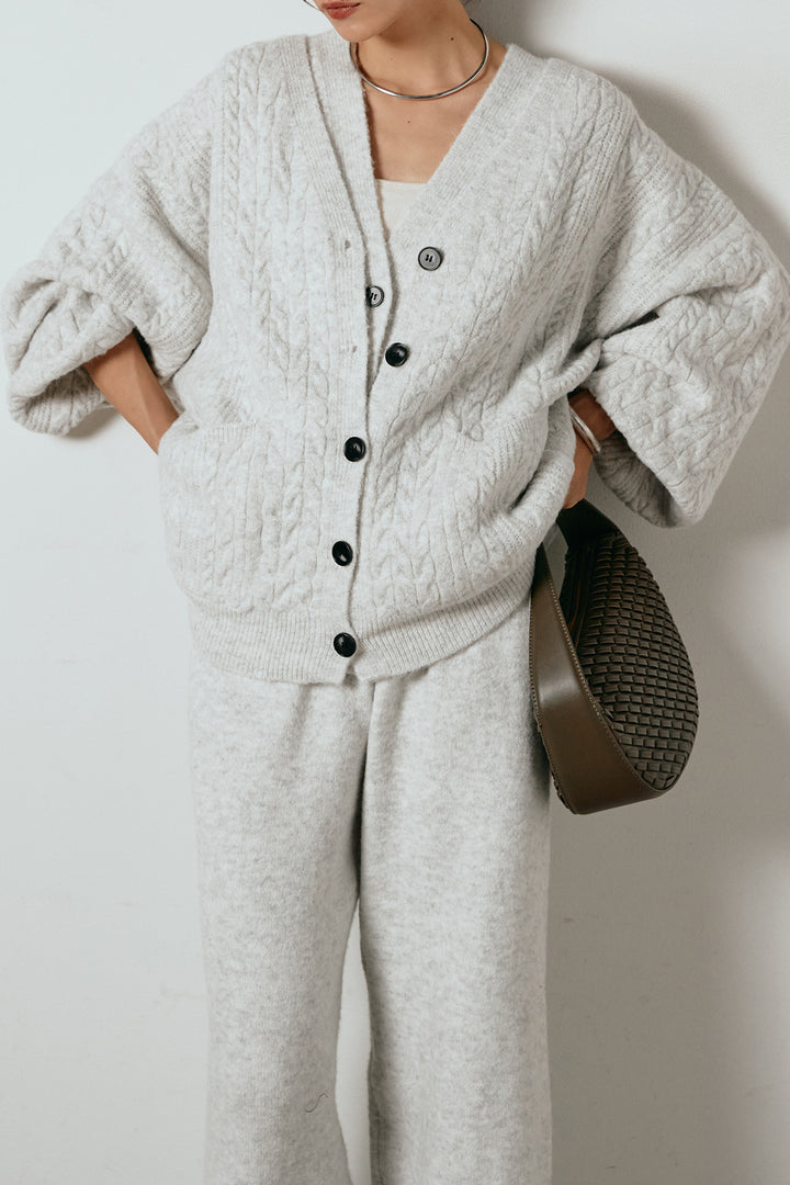 [SET]3ピースフロントボタンニットSETUP