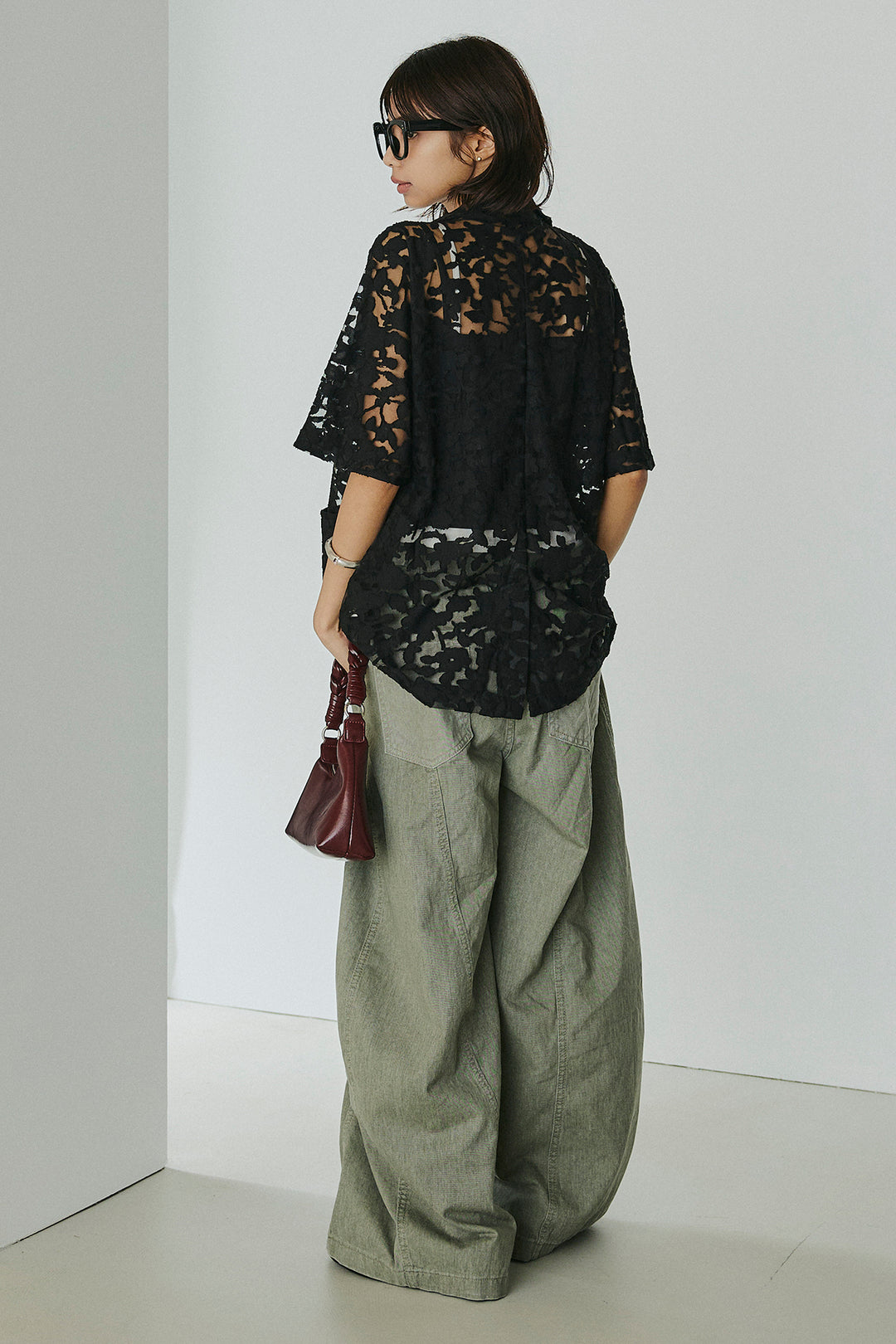 [SET]シアージャガードハーフスリーブテーラードジャケット+配色ヘンリーネックタンクトップ(2set)