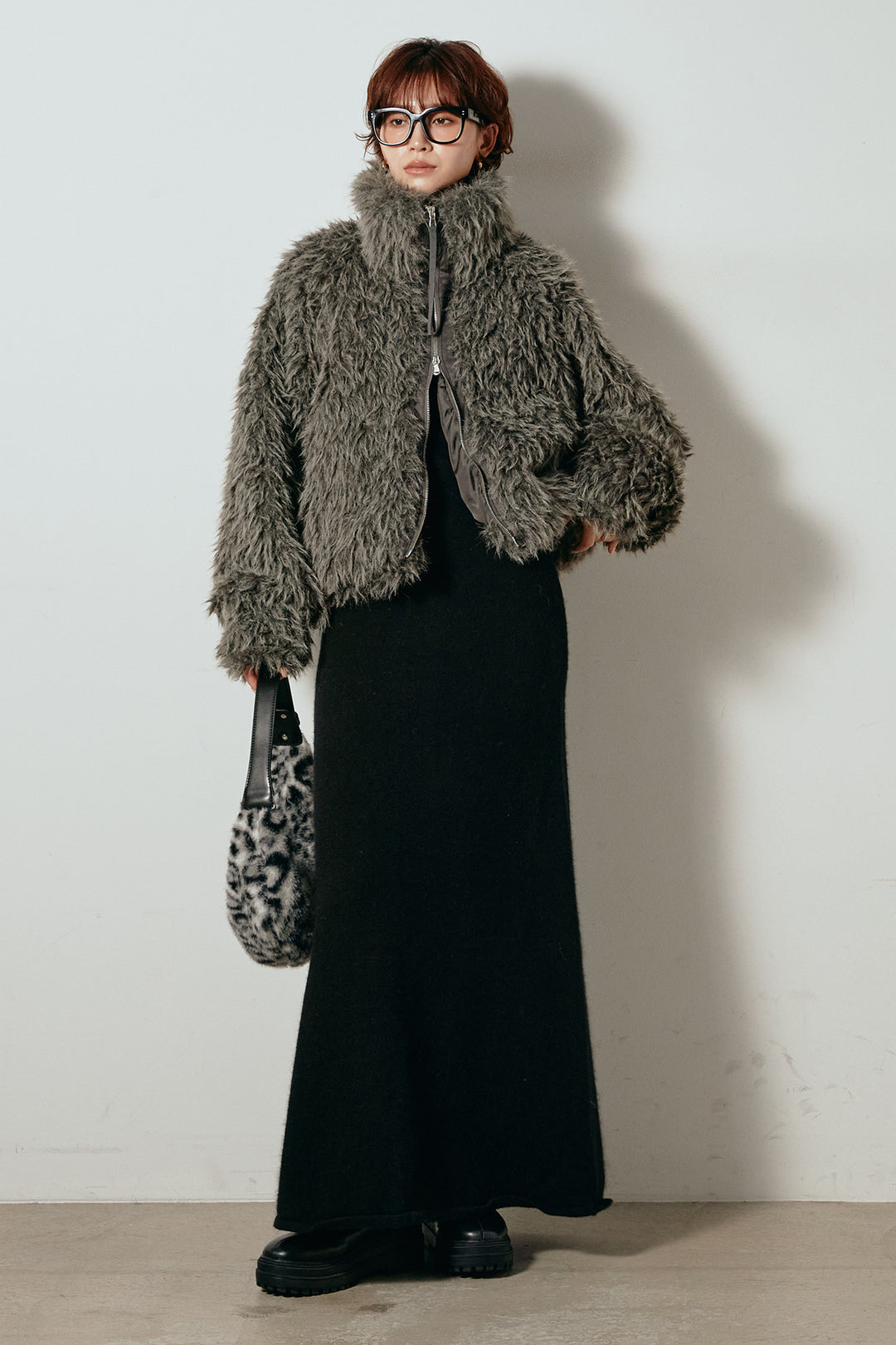 ミックスシープファースタンドブルゾン