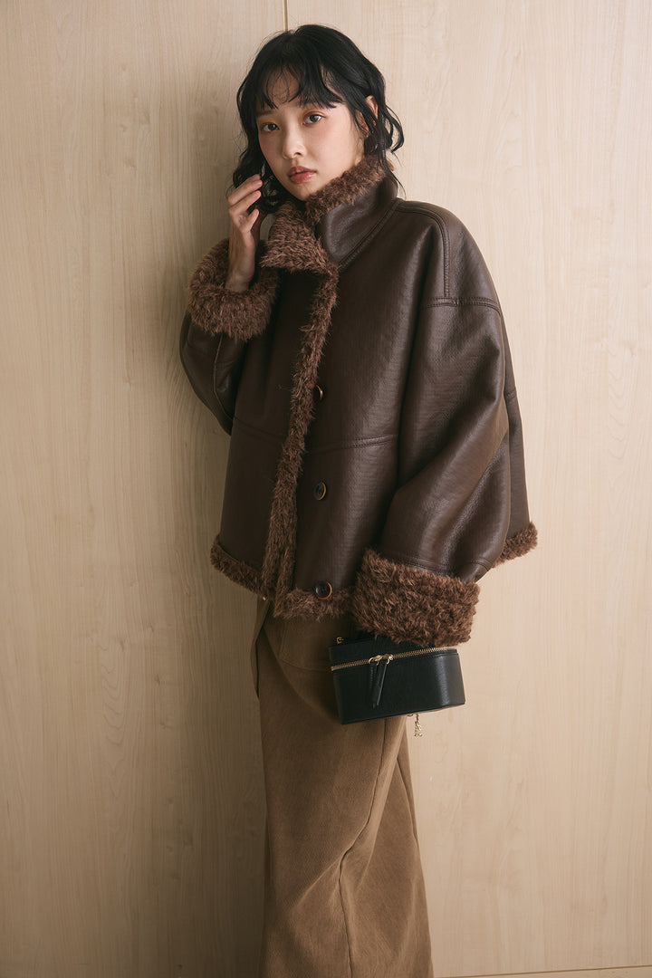 リバーシブルプードルファースタンドコート