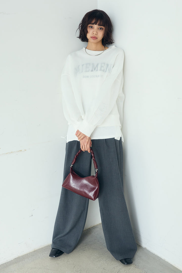 [SET]クリアダンボールプルオーバー+斜めボタンタック入りスラックス+フロントロゴビッグプルオーバー(3set)